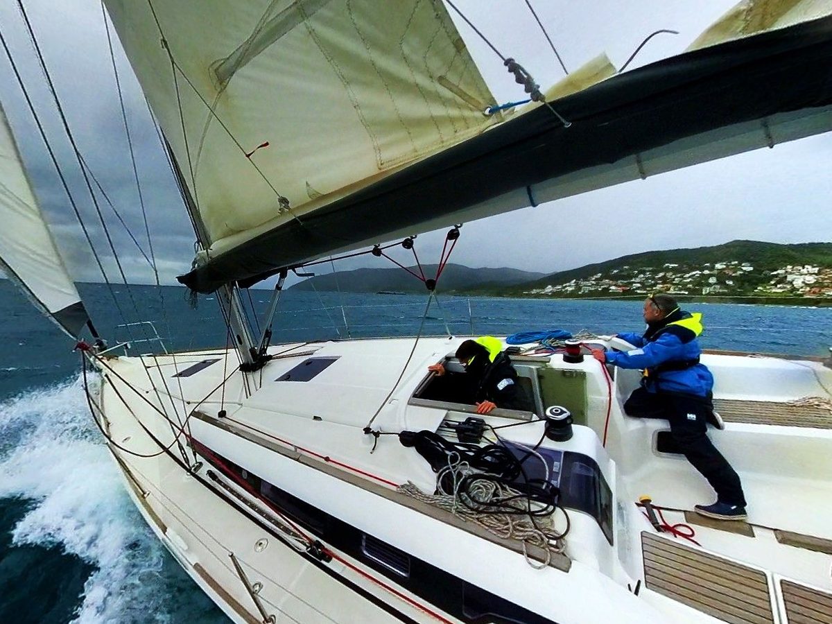 ASA Voyager heeled hard in the Strait of Gibraltar